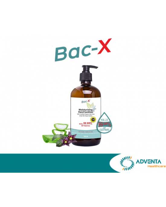 Bac-X Refresh Hand Sanitizer With Certified Aloe Vera & Bai Wei Flower Extract 500ml