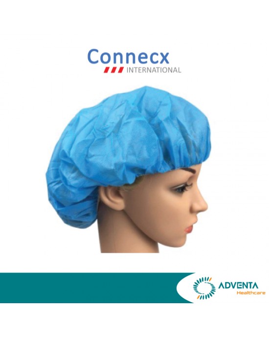 Connecx - Disposable Nurse Cap / Round Cap, Blue (100pcs/pack) 