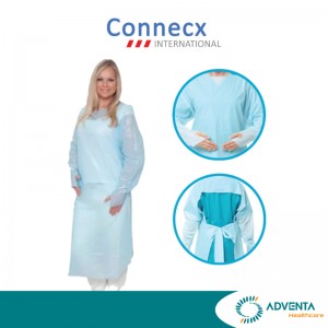 Connecx - Isomecx CPE Apron 120cm x 203.5cm, Blue, Long Sleeve with Thumb Hooks, Non sterile(10pcs/bag) Connecx - Isomecx CPE Apron 120cm x 203.5cm, Blue, Long Sleeve with Thumb Hooks, Non sterile(10pcs/bag)