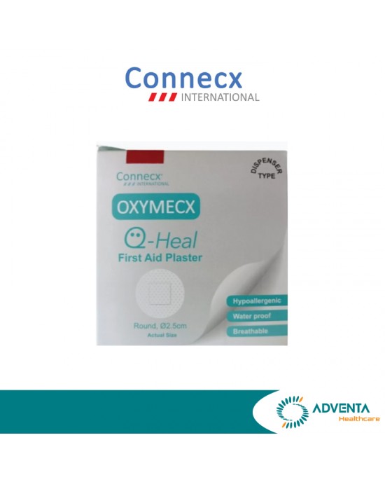 Oxymecx - First Aid Plaster, Transparent, PE Material, Diameter: 2.5cm (500pcs/box) - Connecx