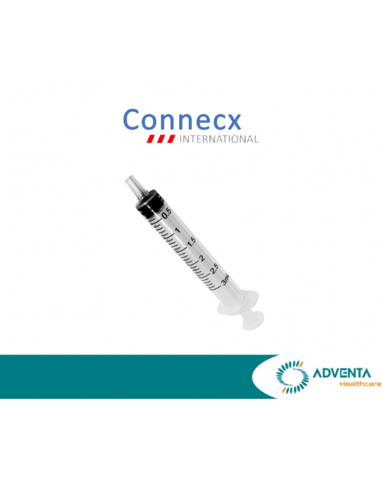 Connecx - Vascumecx 3-Part disposable syringe, Luer slip, without needle,Nature Gasket,Blister packing