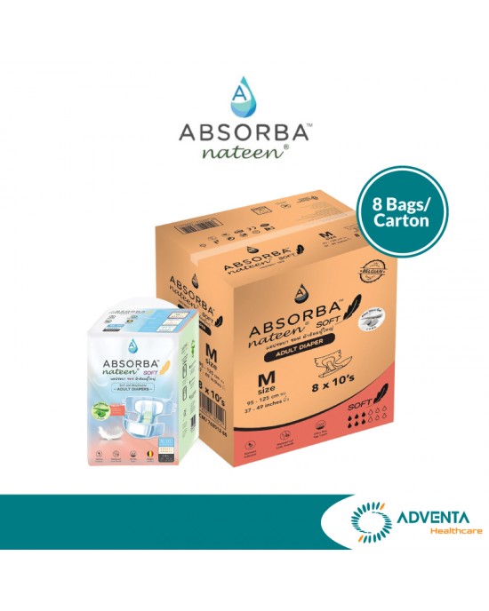 Absorba - Nateen Soft Adult Diapers (8bags/ctn) - Absorba