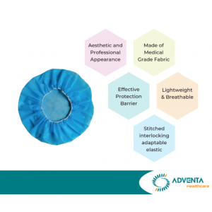 Connecx - Disposable Nurse Cap/Round Cap, white blue green yellow 100pcs/pack