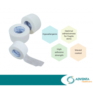 Connecx - Non-woven surgical tape, waved coating 12.5mm x9.2m, 25mm x 9.2m